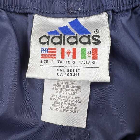 Vintage 90s Adidas Windbreaker Track Pants Zip Ankle Men’s L Blue 3 Stripe - Picture 5 of 6